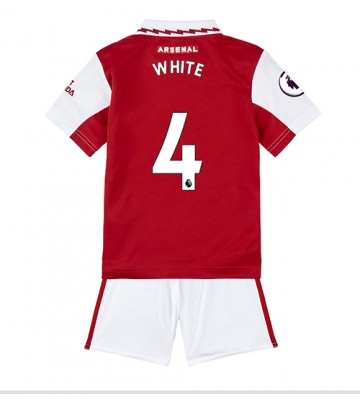 Arsenal Benjamin White #4 Hjemmedraktsett Barn 2022-23 Kortermet (+ Korte bukser)